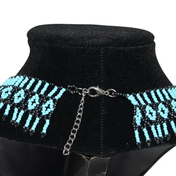 Handmade Turkish Turquoise Fine Beaded Necklace - Picture 4 of 4